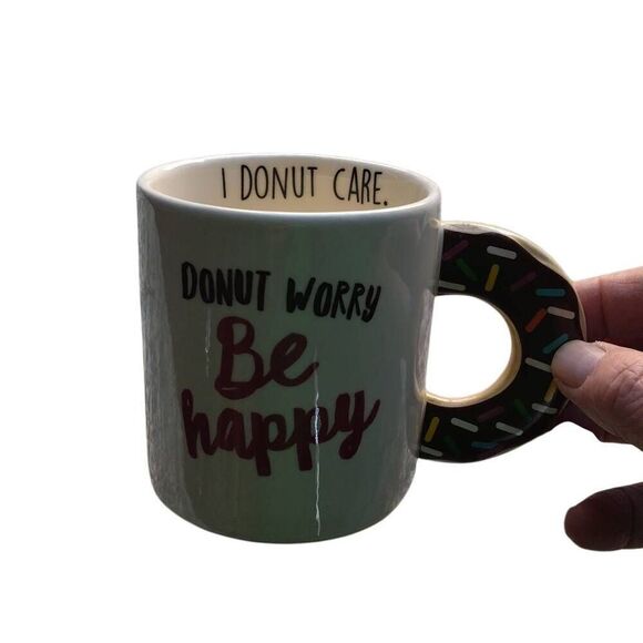 Donut Worry Be Happy Coffee Cup - Picture 6 of 8
